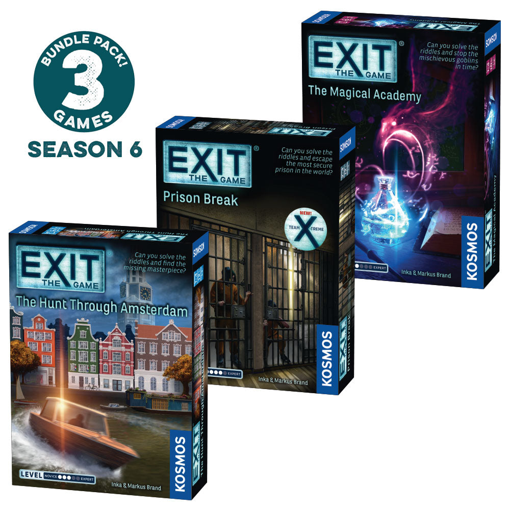 EXIT: Season 6 Three-Pack: The Hunt Through Amsterdam, Prison Break, The Magical Academy Games Thames & Kosmos