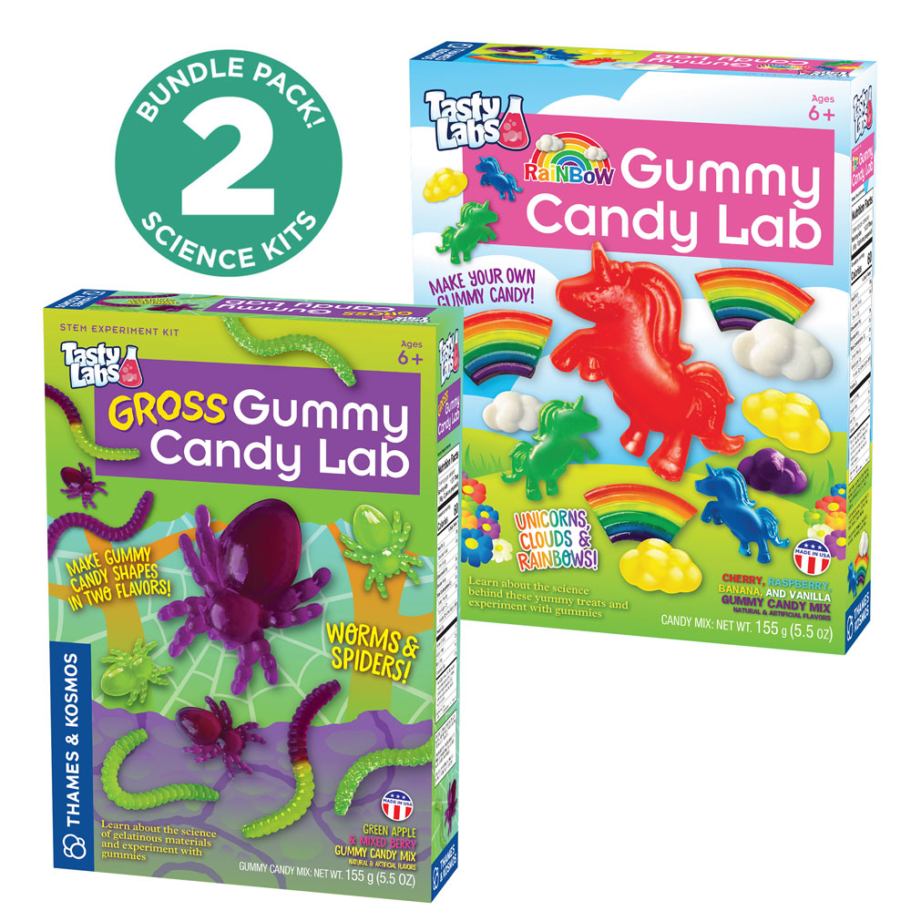Gummy Candy Experiment Kits 2-Pack . Rainbow Gummy Candy Lab & Gross Gummy Candy Lab STEM Thames & Kosmos