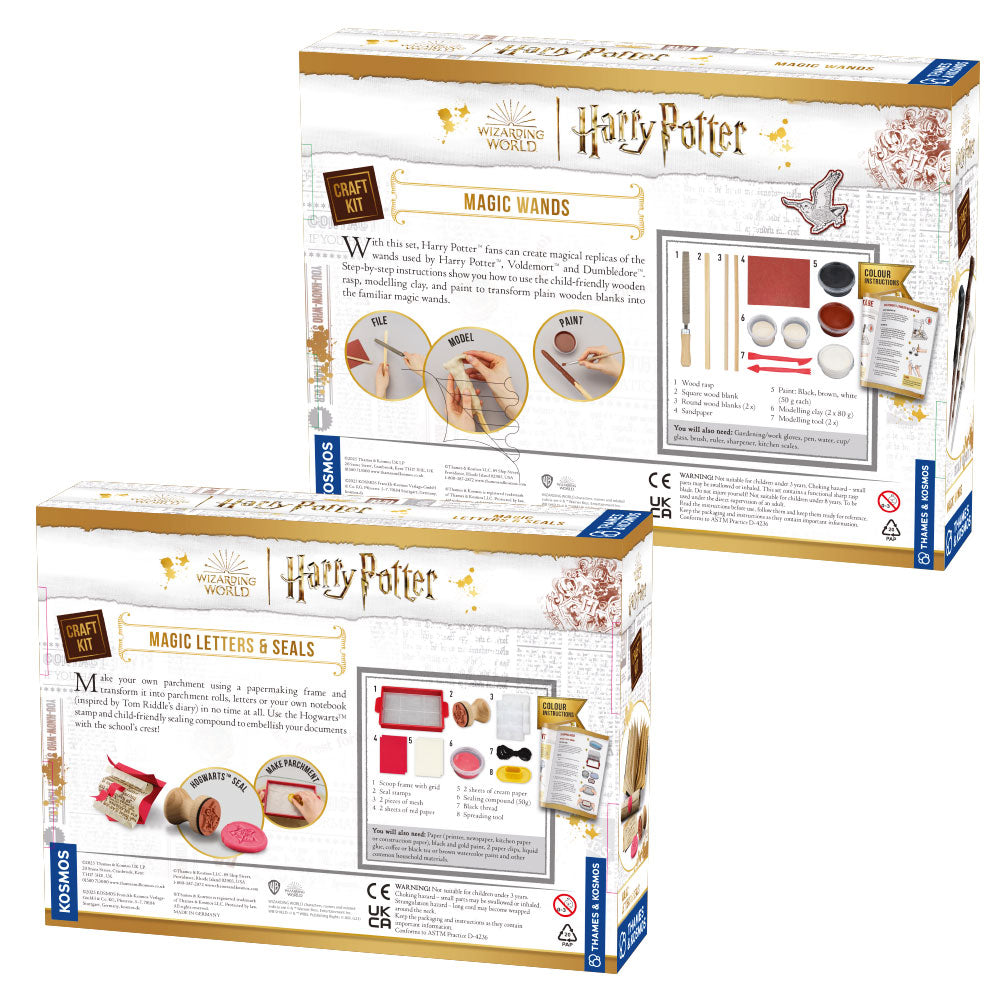 Harry Potter Two-Pack: Magic Wands Craft Kit | Magic Letters & Seals Craft Arts & Crafts Thames & Kosmos