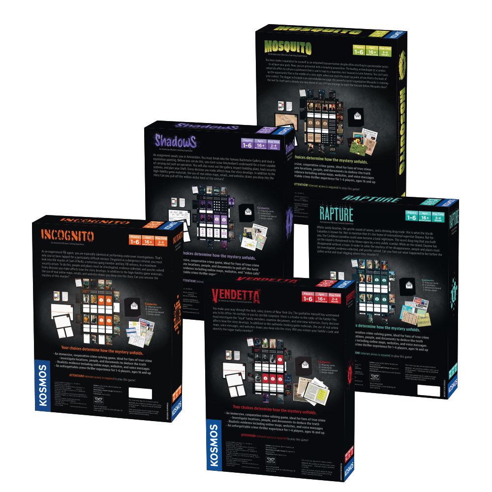 Masters of Crime Five-Pack: Vendetta | Rapture | Incognito | Shadows | Mosquito Games Thames & Kosmos