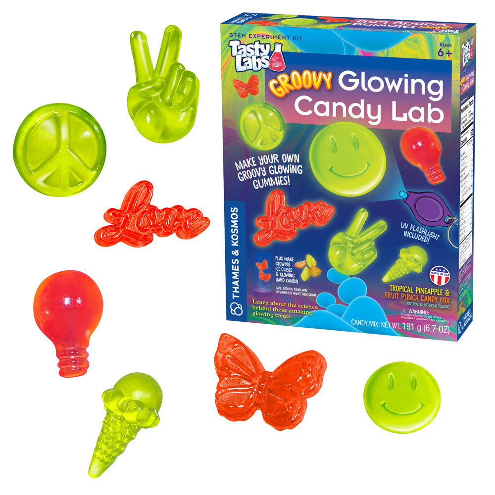 Candy Science Experiment Kits Two-Pack: Lollipop Lab | Groovy Glowing Candy Lab STEM Thames & Kosmos