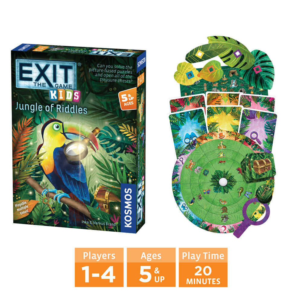 EXIT Game Kids Three-Pack Bundle - EXIT: Kids - The Jungle of Riddles | EXIT: Kids - Riddles in Monsterville| EXIT: Kids - Midnight Spooktacular Games Thames & Kosmos