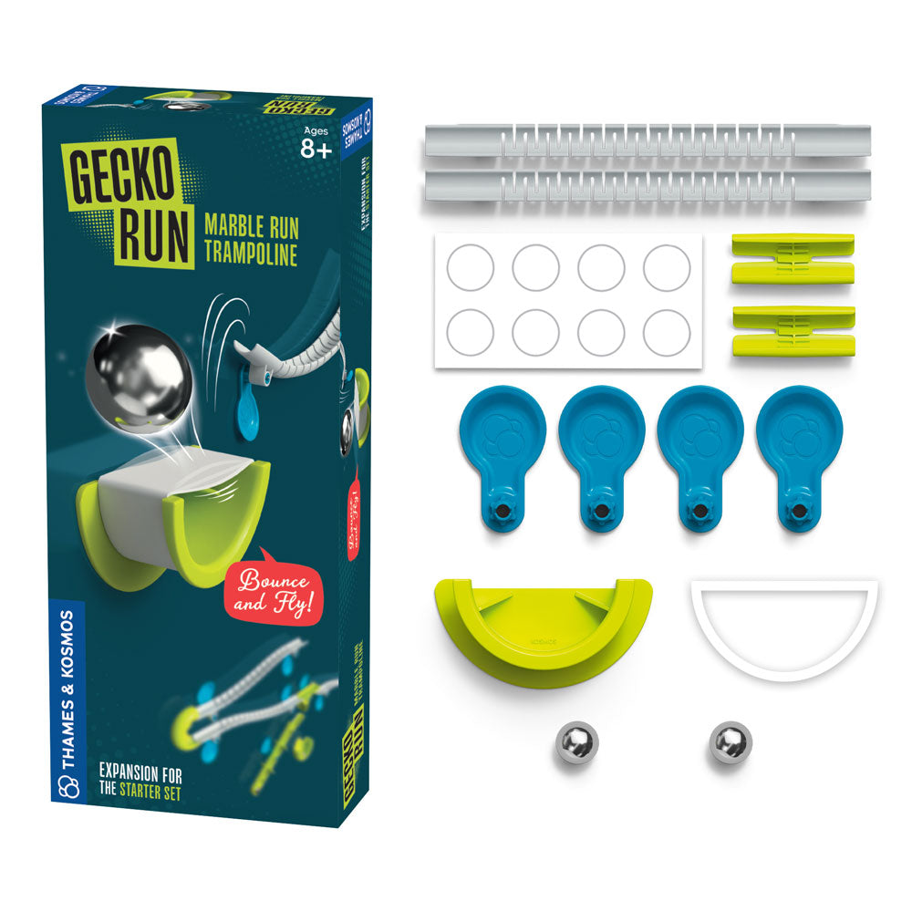 Gecko Run: Marble Run Six-pack Bundle: Starter Set | Rapid-Fire Launcher | Flex-Corner Expansion Pack | Twister | Loop | Trampoline Expansion Pack Marble Runs Thames & Kosmos
