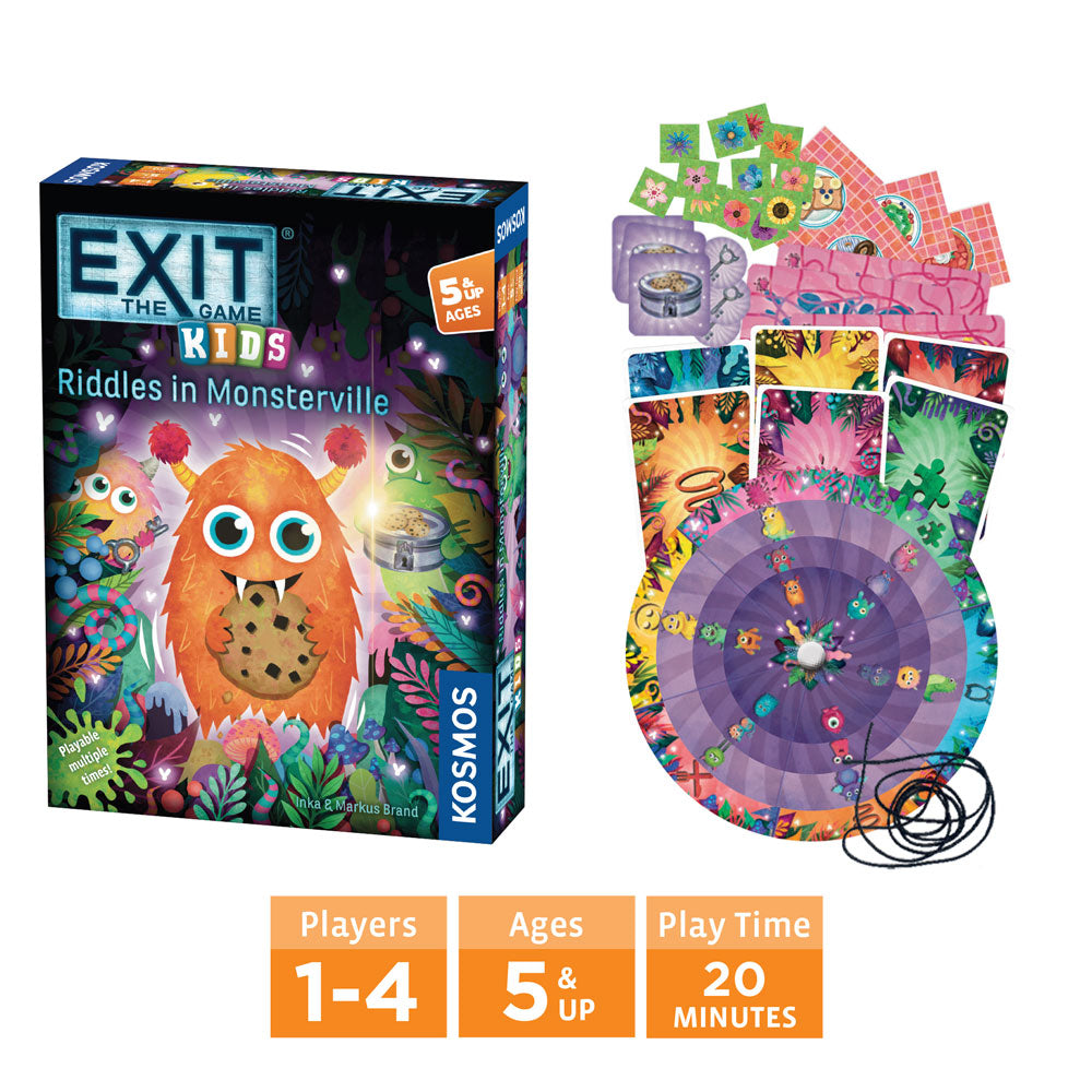 EXIT Game Kids Three-Pack Bundle - EXIT: Kids - The Jungle of Riddles | EXIT: Kids - Riddles in Monsterville| EXIT: Kids - Midnight Spooktacular Games Thames & Kosmos