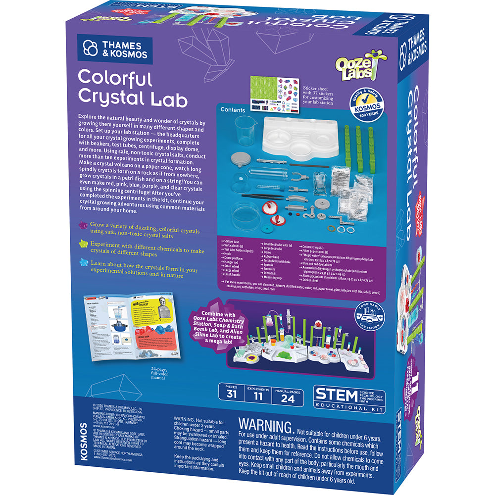 Ooze Labs Colorful Crystal Lab STEM Experiment Kit Setup Thames