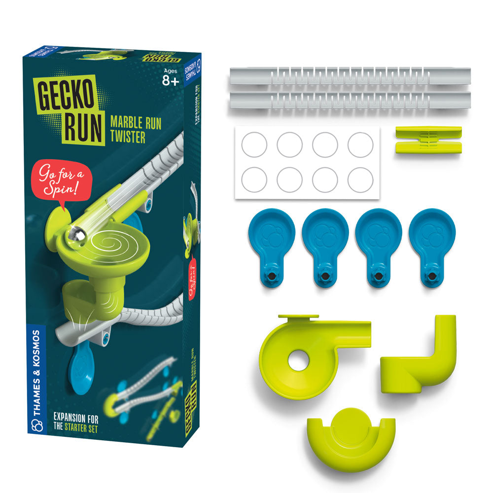 Gecko Run: Marble Run Six-pack Bundle: Starter Set | Rapid-Fire Launcher | Flex-Corner Expansion Pack | Twister | Loop | Trampoline Expansion Pack Marble Runs Thames & Kosmos