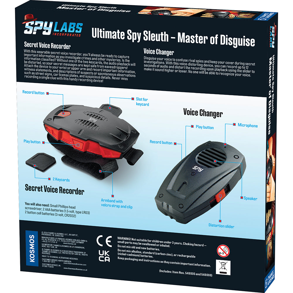 Spy Labs: Ultimate Spy Sleuth 2 - Master of Disguise - Secret Voice Recorder/Voice Changer Detective Toys Thames & Kosmos