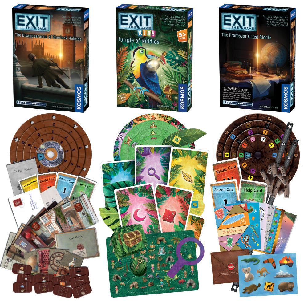 EXIT Game 3 Pack Bundle - EXIT: Kids - Jungle of RIddles | EXIT: The P ...