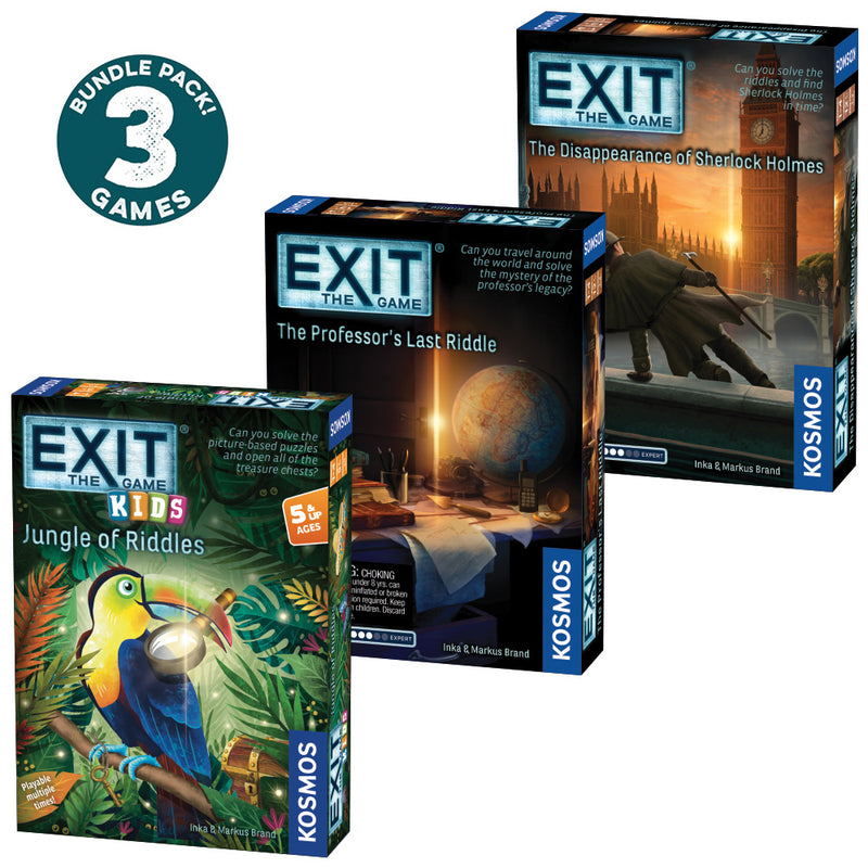 EXIT Game 3 Pack Bundle - EXIT: Kids - Jungle of RIddles | EXIT: The P ...