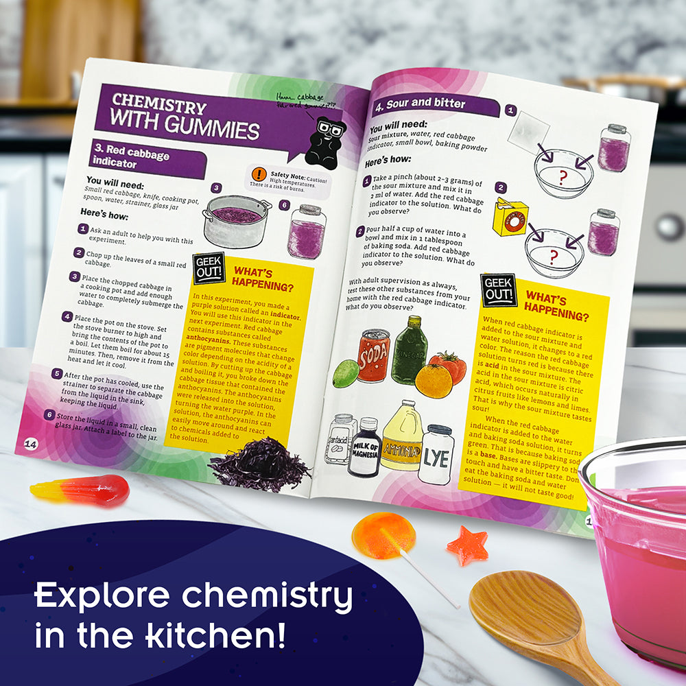 Space Gummies: Manual on a kitchen counter