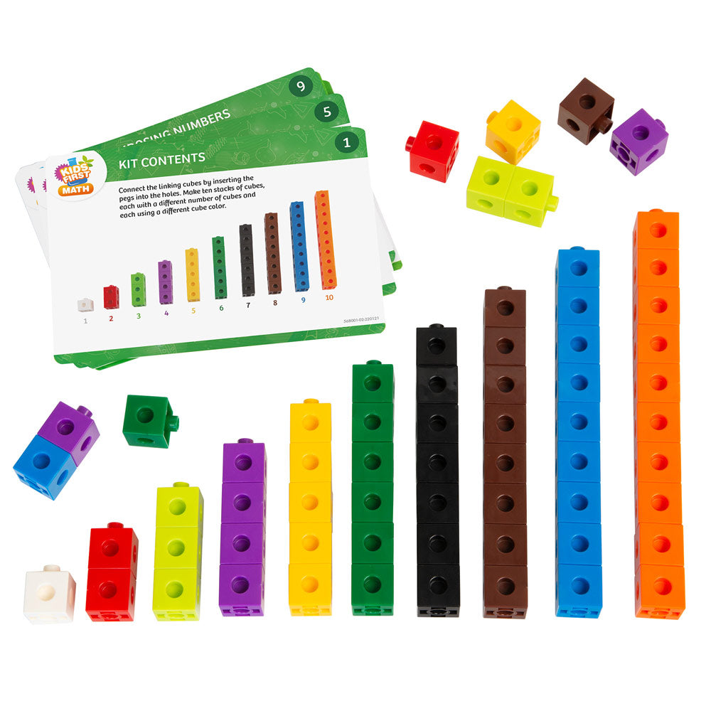 Kids First 568001 Linking Cubes Math Kit with Activity Cards