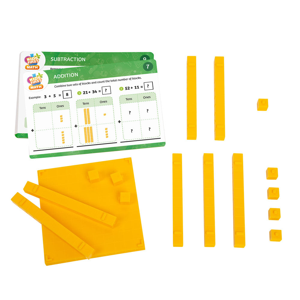 Kids First Math: Base Ten Blocks Math Kit with Activity Cards STEM Thames & Kosmos   