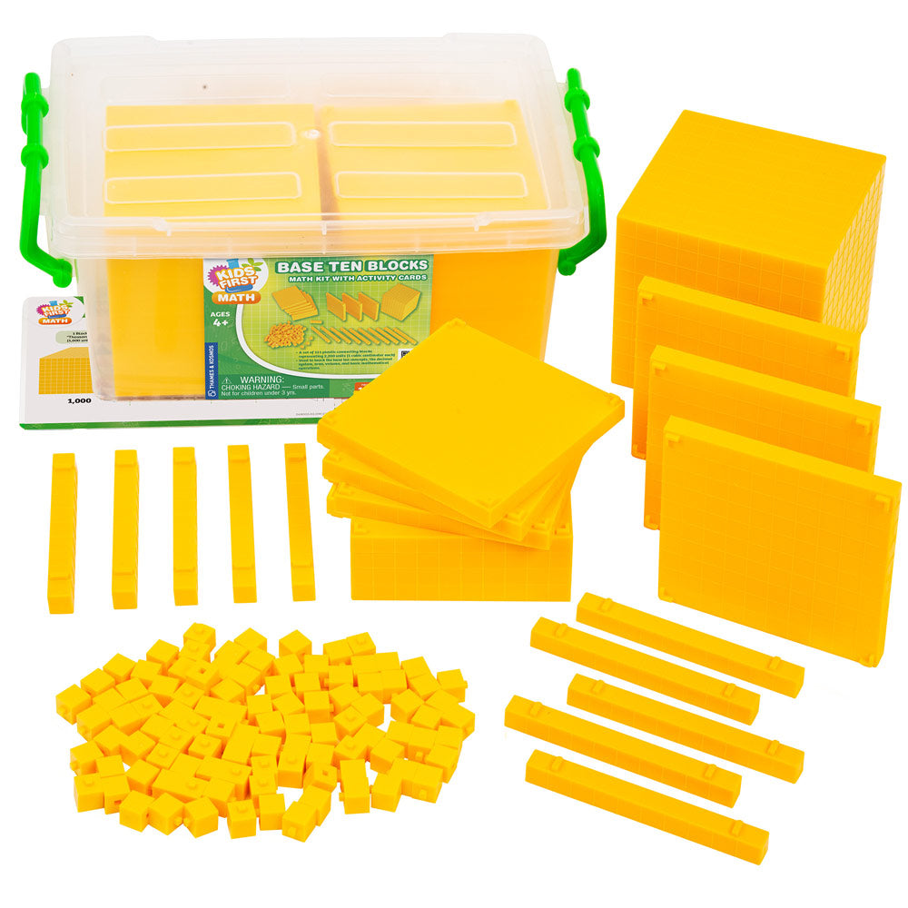 Kids First Math: Base Ten Blocks Math Kit with Activity Cards STEM Thames & Kosmos   