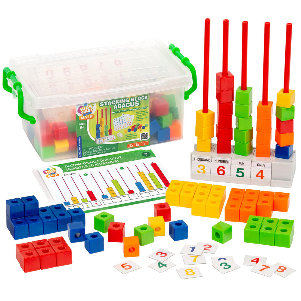 Kids First Math: Stacking Block Abacus Math Kit with Activity Cards ...
