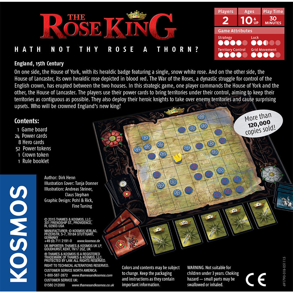 The Rose King Thames & Kosmos Board Game 2 Player Family Friendly