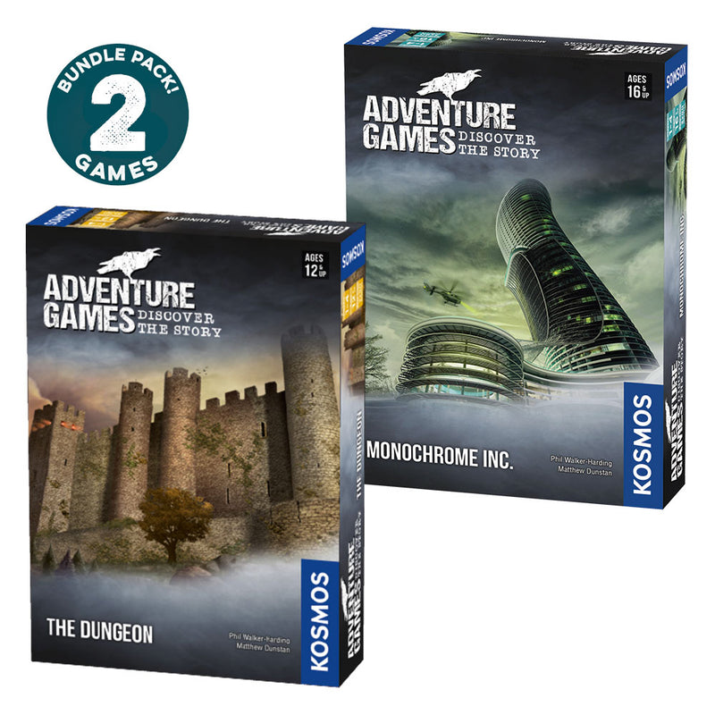Adventure Games 2-Pack Bundle: The Dungeon & Monochrome Inc. Games Thames & Kosmos   