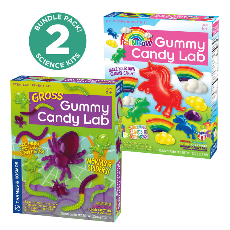 Gummy Candy Experiment Kits 2-Pack . Rainbow Gummy Candy Lab & Gross Gummy Candy Lab STEM Thames & Kosmos   