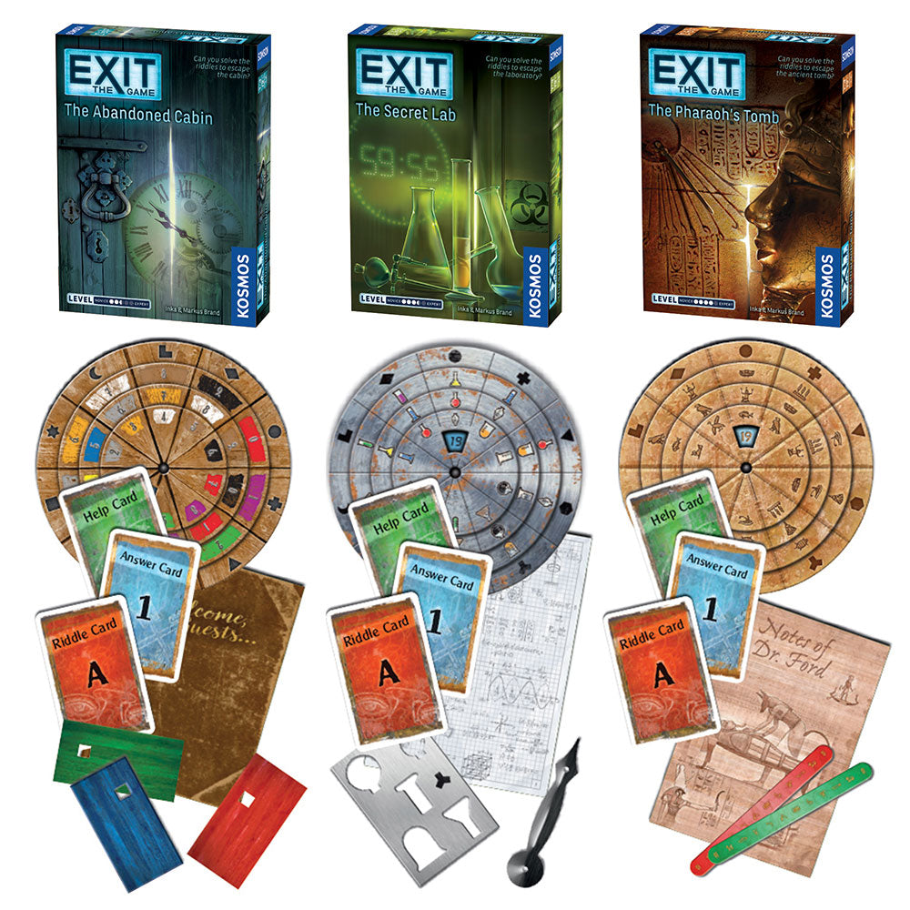 EXIT: The Game, Season 1. Three-Pack: The Abandoned Cabin, The Pharaoh's Tomb, The Secret Lab Games Thames & Kosmos   