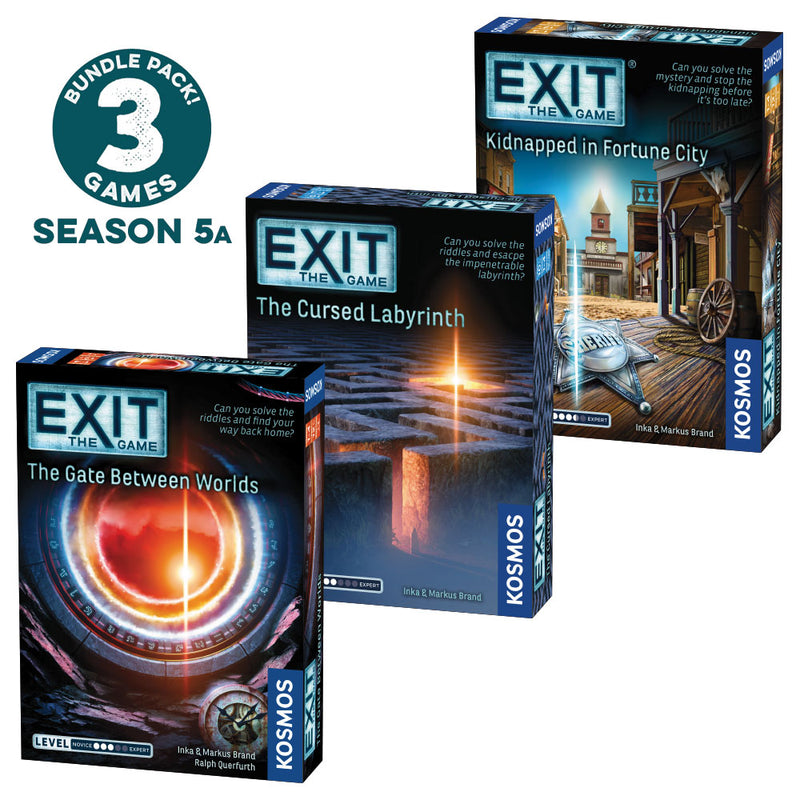 EXIT: The Game, Season 5a Three-Pack: The Gate Between Worlds, The Cursed Labyrinth & Kidnapped in Fortune City Games Thames & Kosmos   
