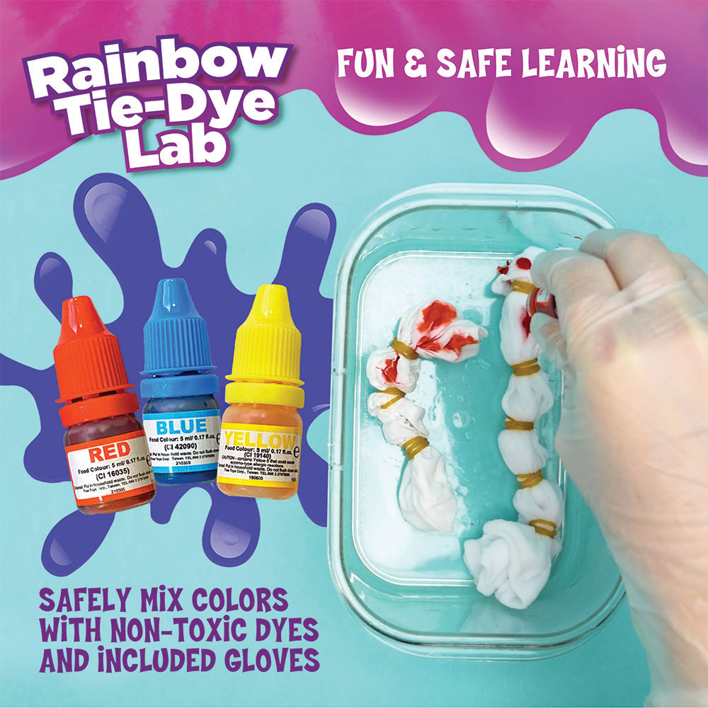 Tie Dye Kit 6 Colors DIY Fabric Dye Set for Kids Rainbow 6 Bottles of Dye